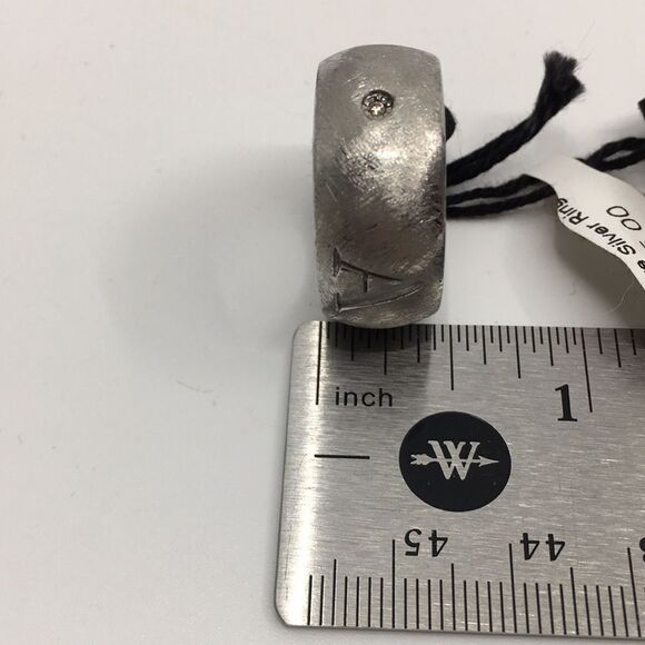 MOOBY AMORE silver tone textured chunky ring Sz 9 1/2 - Picture 8 of 16